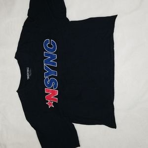 Black cropped NSYNC tshirt. Size Medium
